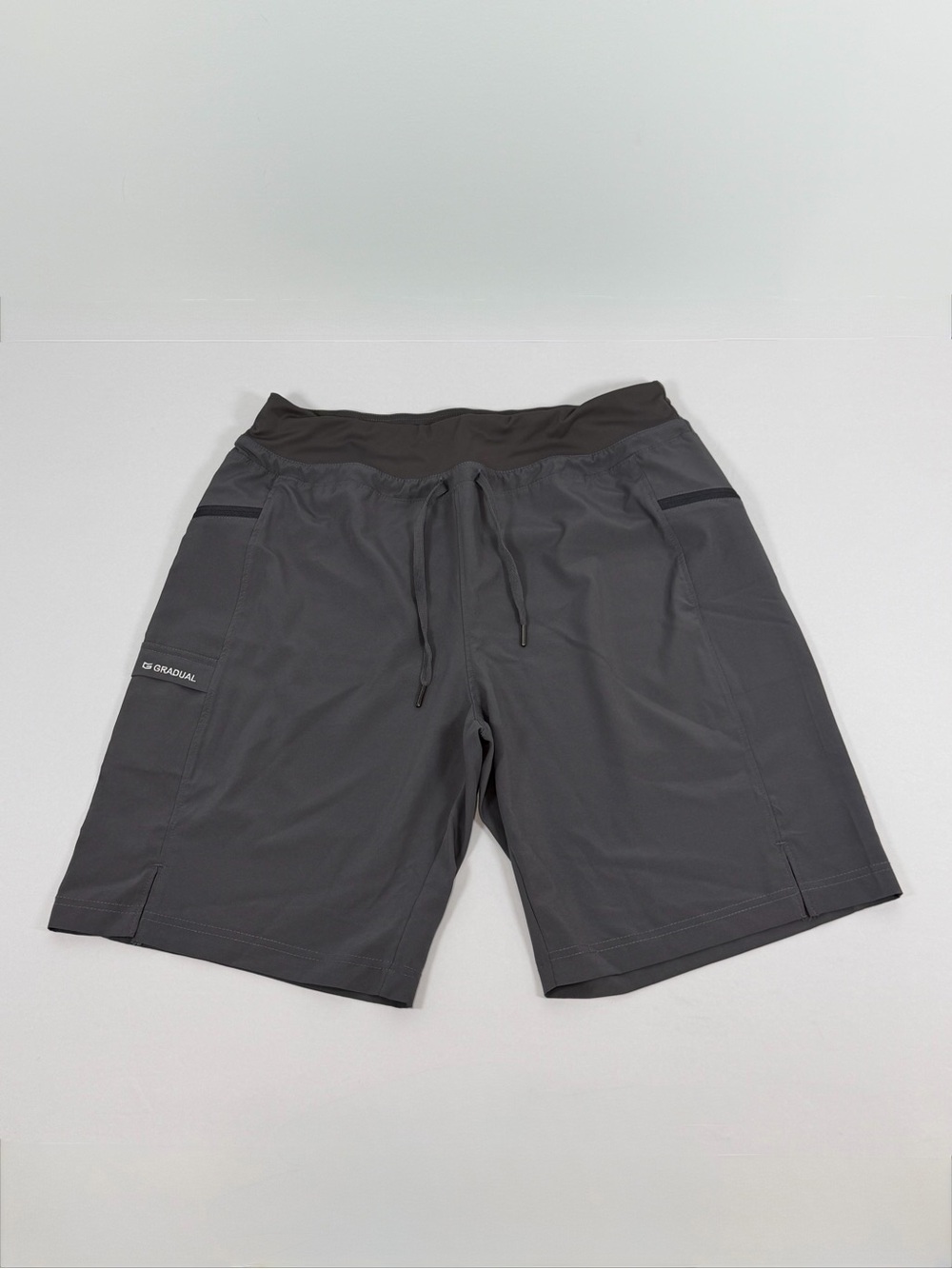 G Gradual Women's Performance Grey Drawstring Bermuda Shorts Size Large